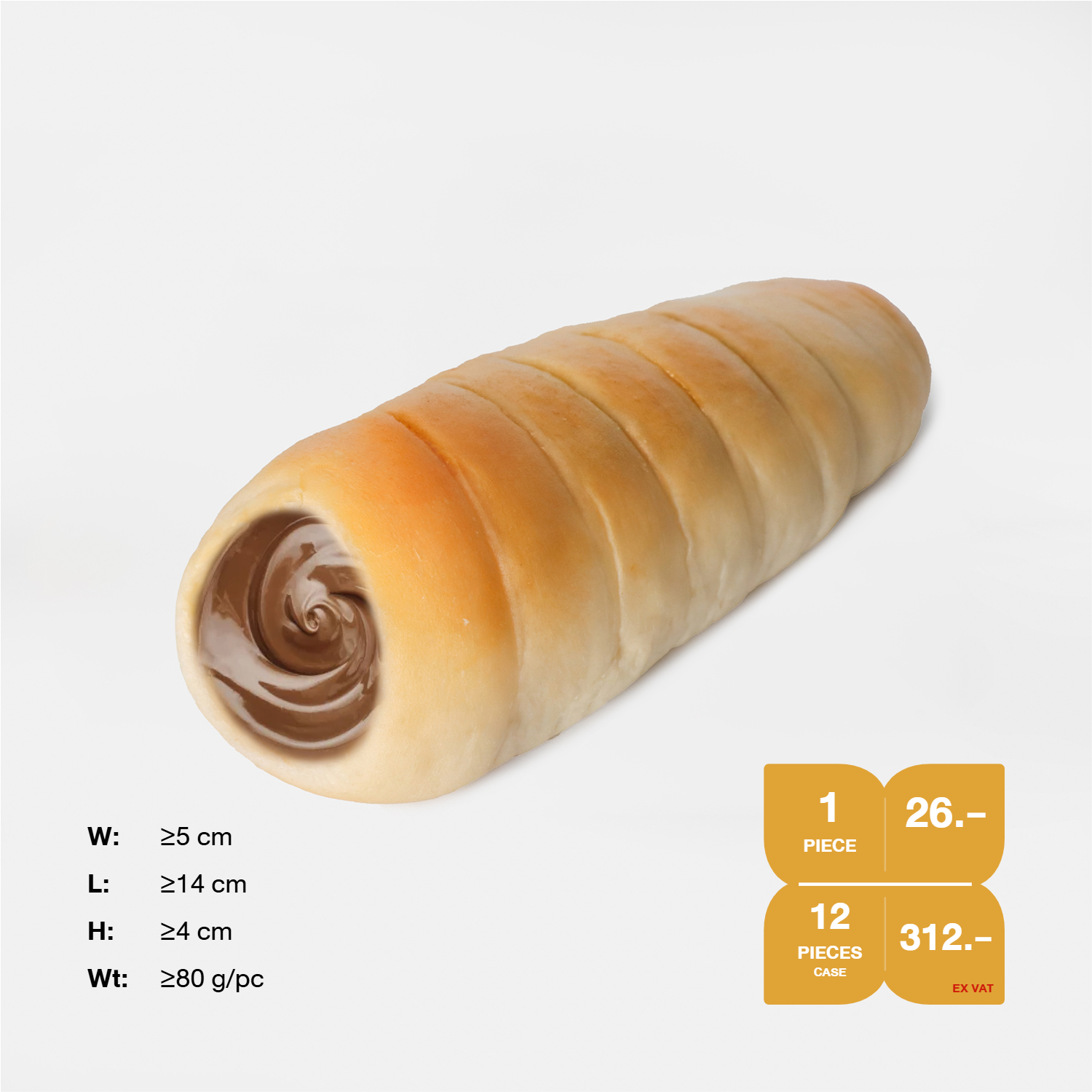 ขนมปังแช่แข็ง SYNOVA : ครีมฮอร์นรสช็อกโกแลต (ยกกล่อง)